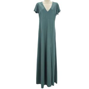 Birdy Grey Womans size 2XL Hannah Empire Crepe Maxi Dress Gown Sea Glass NEW
